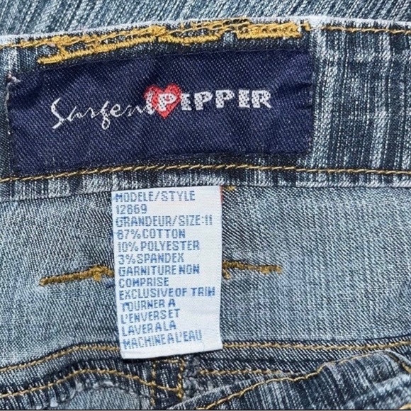 SARGENT PEPPER Women’s Boho Hippie Flare Denim Jeans. Sz 34X31. - Picture 7 of 7